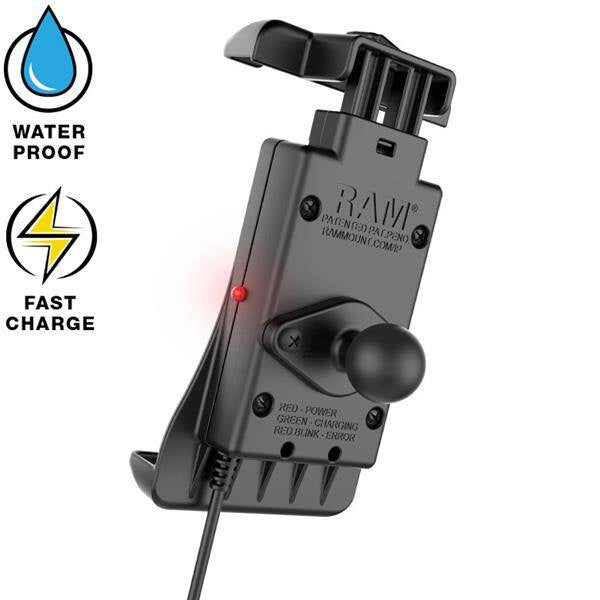 RAM® Quick-Grip™ 15W Suport de încărcare wireless rezistent la apă cu încărcător