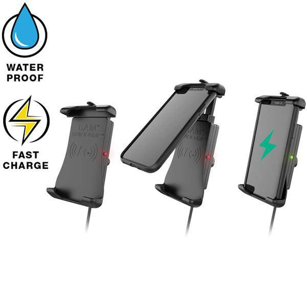RAM® Quick-Grip™ 15W suport de încărcare wireless rezistent la apă cu bilă
