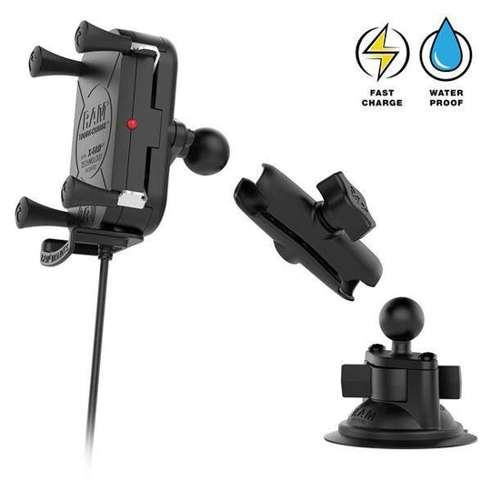 RAM® Tough-Charge™ 15W Suport cu ventuză pentru încărcare fără fir