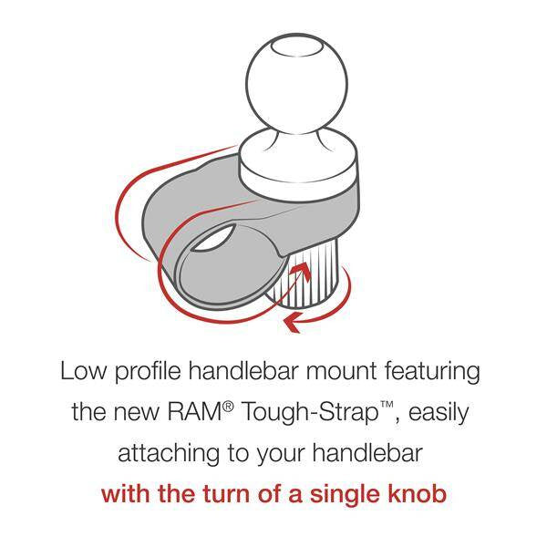 RAM® Tough-Strap™ Suport dublu cu bilă cu adaptor universal pentru camera de acțiune