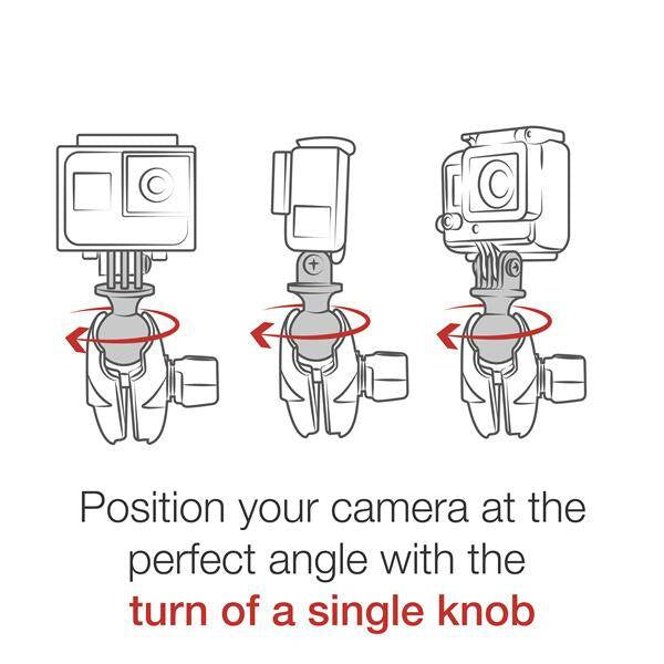 RAM® Tough-Strap™ Suport dublu cu bilă cu adaptor universal pentru camera de acțiune