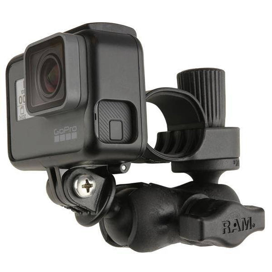RAM® Tough-Strap™ Suport dublu cu bilă cu adaptor universal pentru camera de acțiune