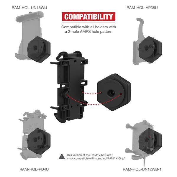 RAM® Vibe-Safe™ cu adaptor NPT pentru suporturi cu 2 găuri