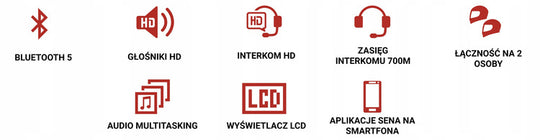 SENA 5S-10D Motorcycle Intercom For 2 Helmets 2000 M