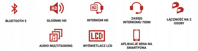 SENA 5S-10D Motorcycle Intercom For 2 Helmets 2000 M