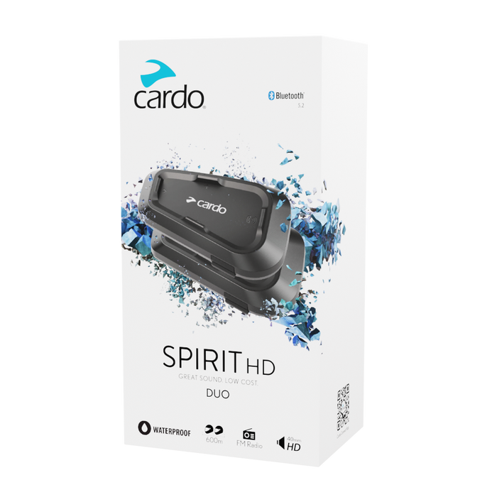 Sistem de comunicare moto | Cardo Spirit HD Single Pack, difuzoare HD 40mm, Conferinta de pana la 2 rideri simultan, distanta 600m