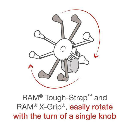 Suport mare pentru telefon RAM® X-Grip® cu bază de ghidon RAM® Tough-Strap™