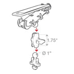 Suport pentru telefon RAM® Quick-Grip™ cu bază U-Bolt pentru ghidon - scurt
