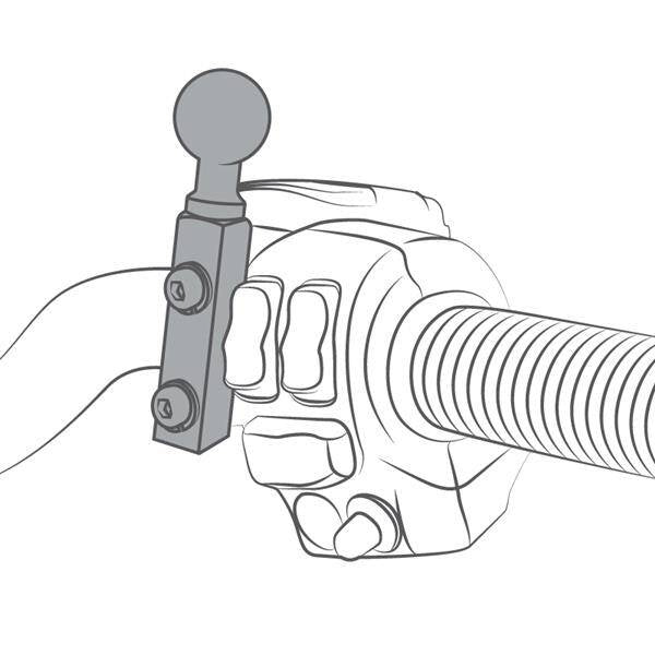 RAM® Rezervor de frână/ ambreiaj pentru motociclete și bază cu bilă pentru ghidon
