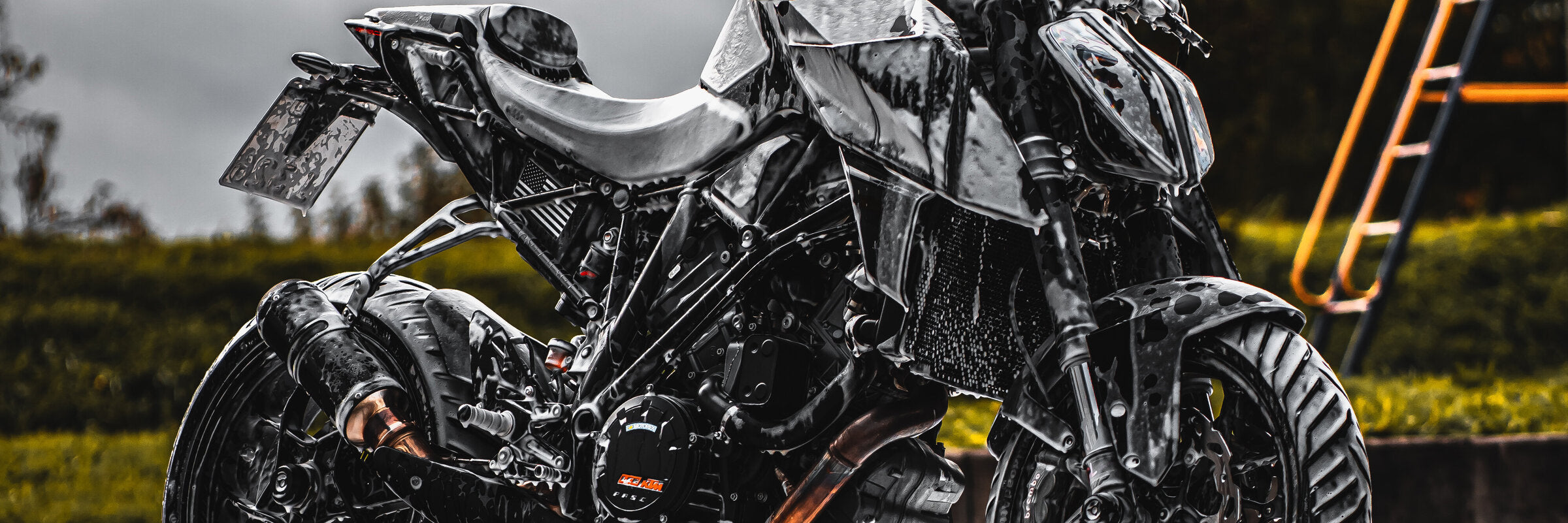 Motorcycle with a blurred background