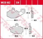 Plăcuţe de frână TRW sinterizate materiale metalice (ax din spate)  -  Kawasaki ER-6N 650 ABS