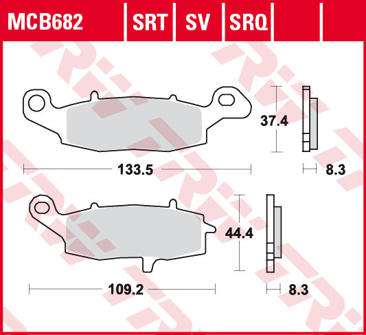 Set placute frana fata (stanga + dreapta)  KAWASAKI | TRW MCB681SV + MCB682SV